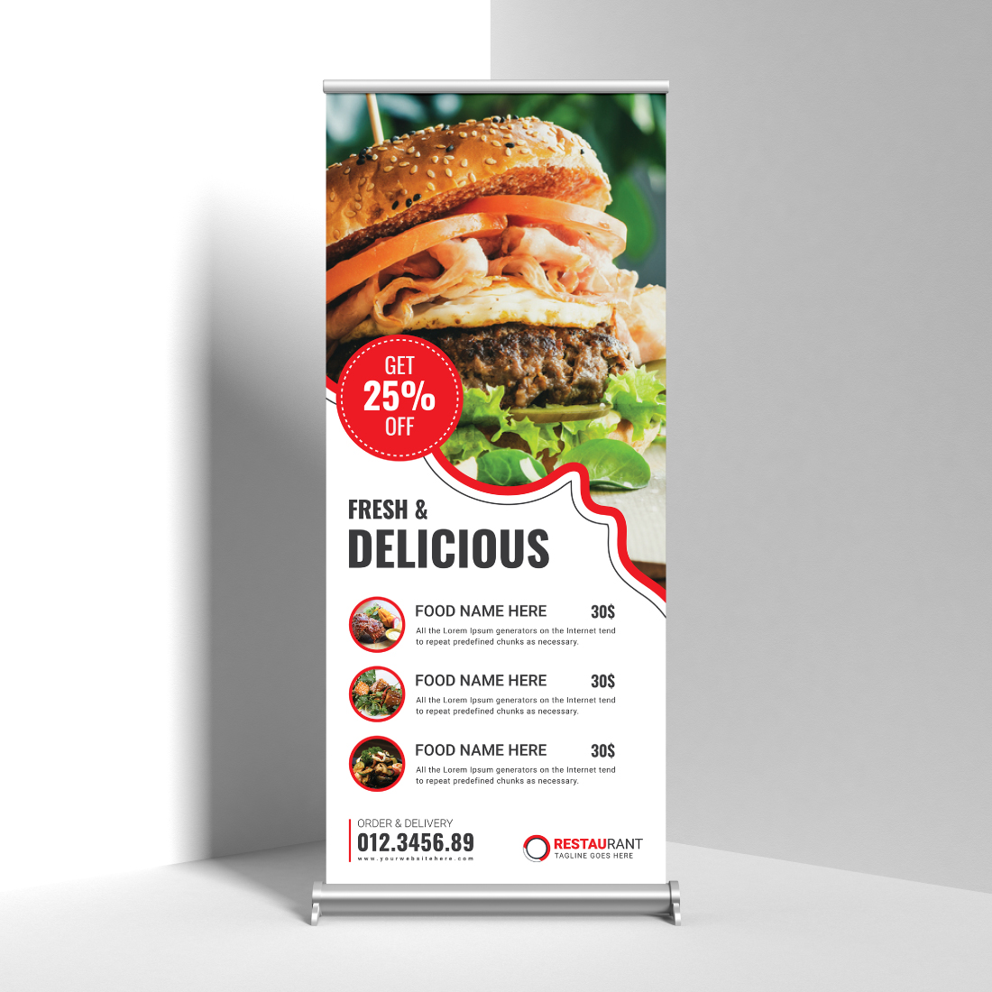 Image with restaurant roll up banners great design