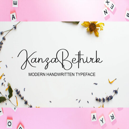 Cover of the adorable Kanza Bethirk font.