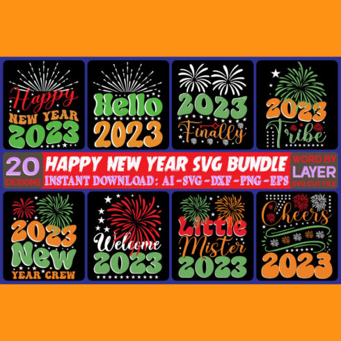 Happy New Year SVG Bundle.