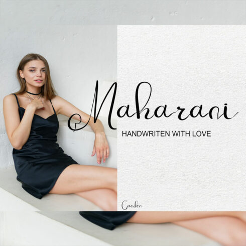 Maharani Sans Serif Font preview with girl.