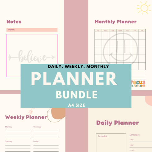 Yearly Planner Bundle Template cover image.