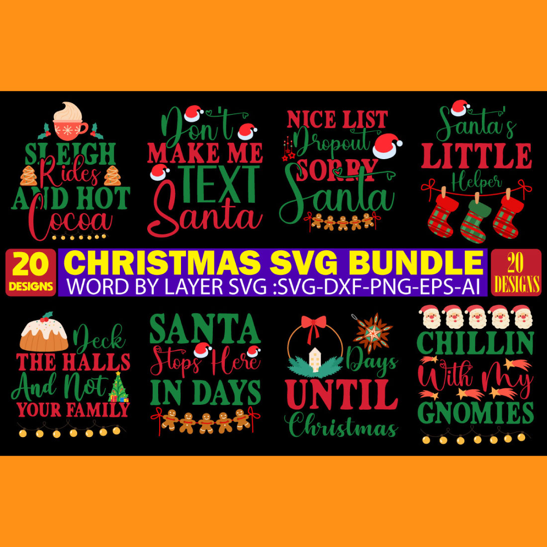 Christmas SVG Bundle main cover image.