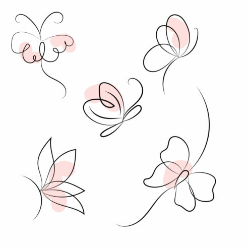 Drawing of three flowers with one flower in the middle.