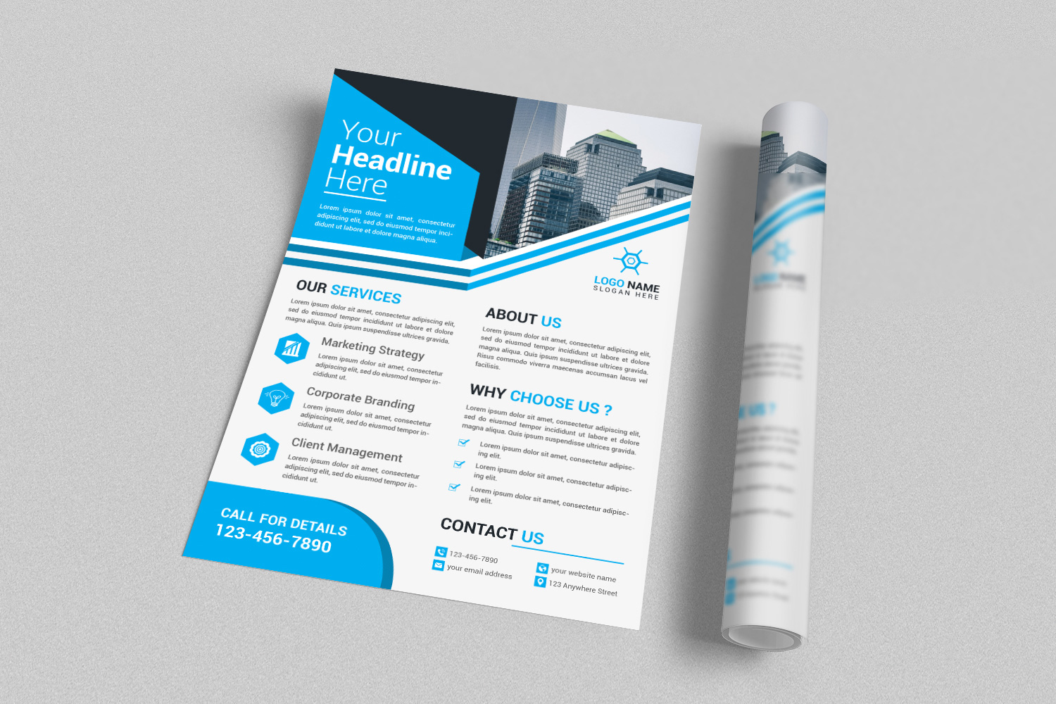 Professional Flyer Design Template preview image.