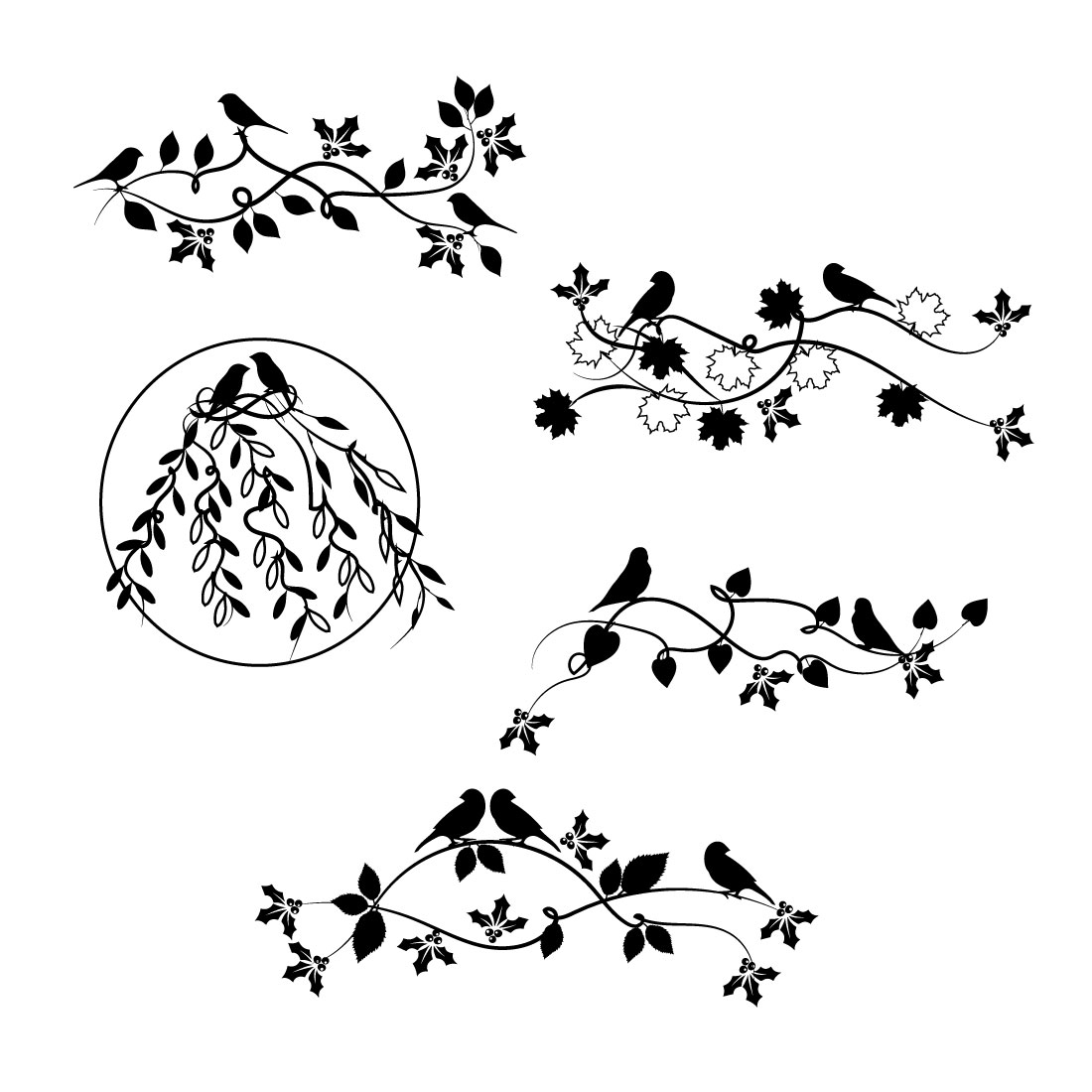 Tree Branch Bird SVG Bundle main cover image.