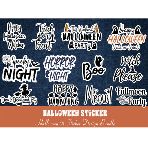 Halloween Sticker Design Bundle cover image.