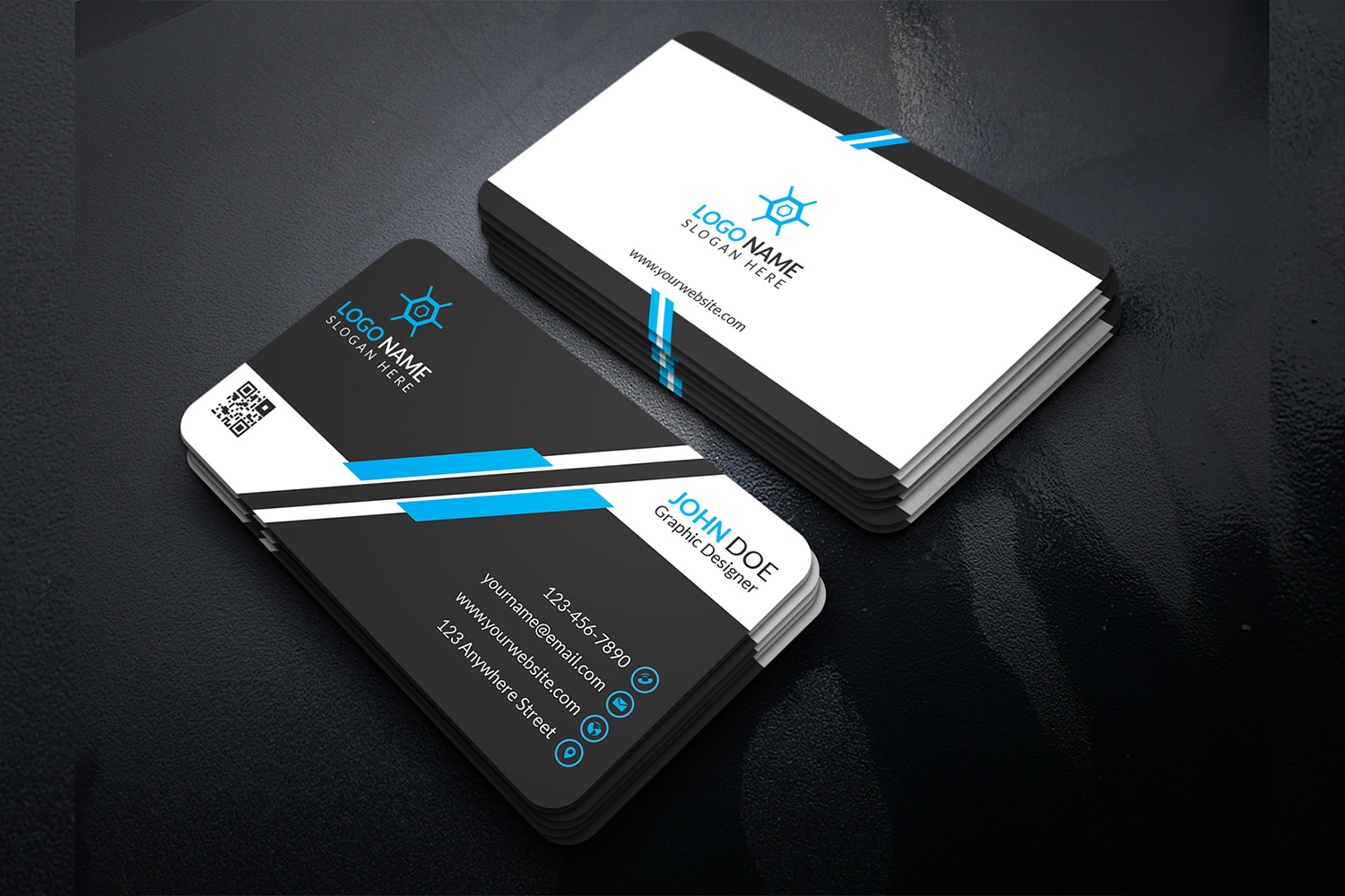 Minimal Business Card Design Template preview image.