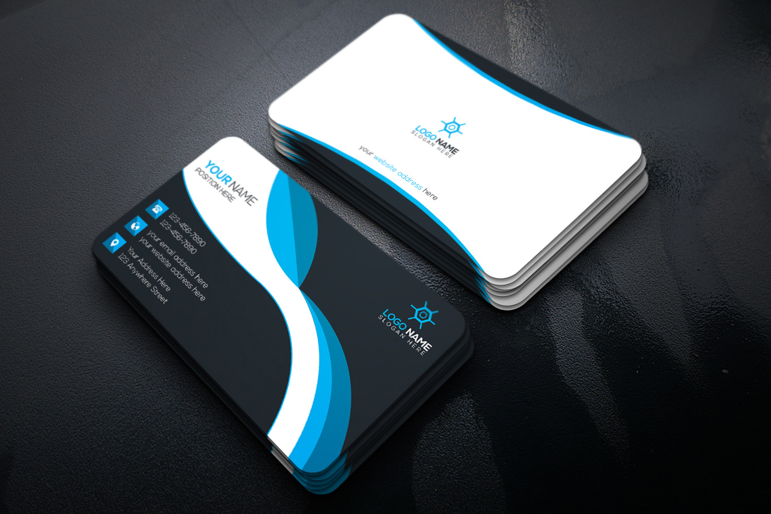 Professional Business Card Design Template preview image.