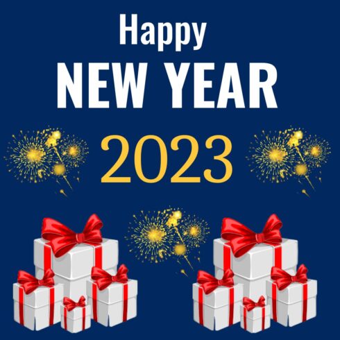 Happy New Year Social Media Post Template cover image.