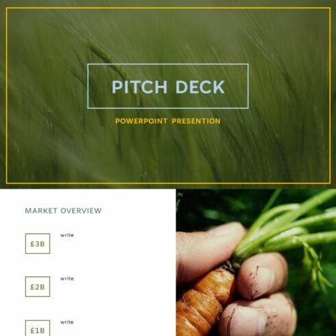 Grass Pitch Deck Powerpoint Presentation Template cover image.