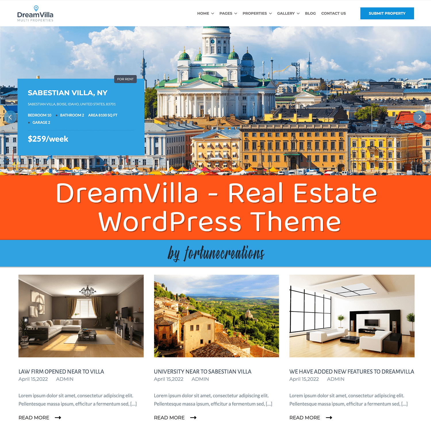 DreamVilla - Real Estate WordPress Theme.