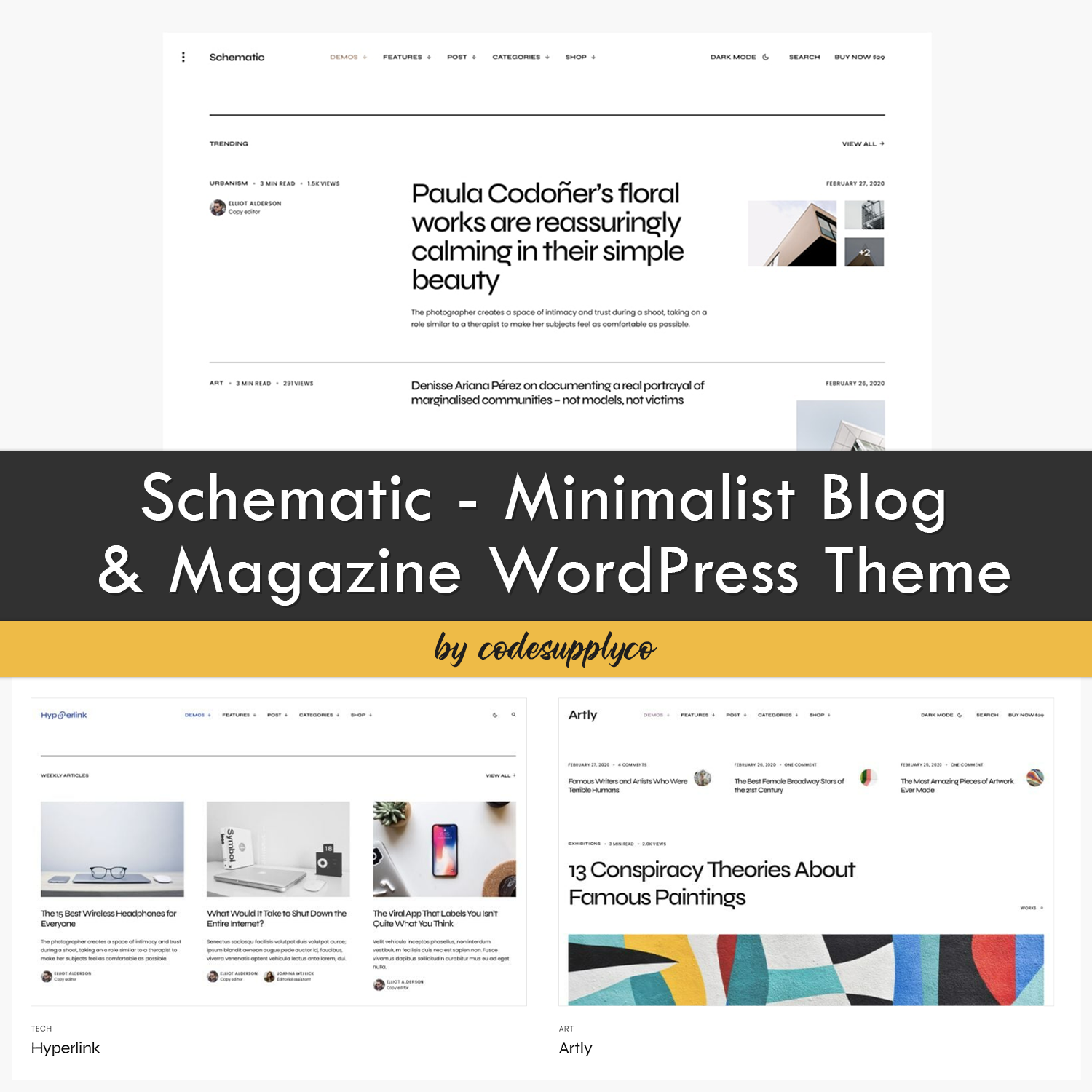 Schematic - Minimalist Blog & Magazine WordPress Theme cover.