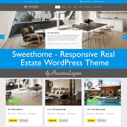Sweethome - Responsive Real Estate WordPress Theme.