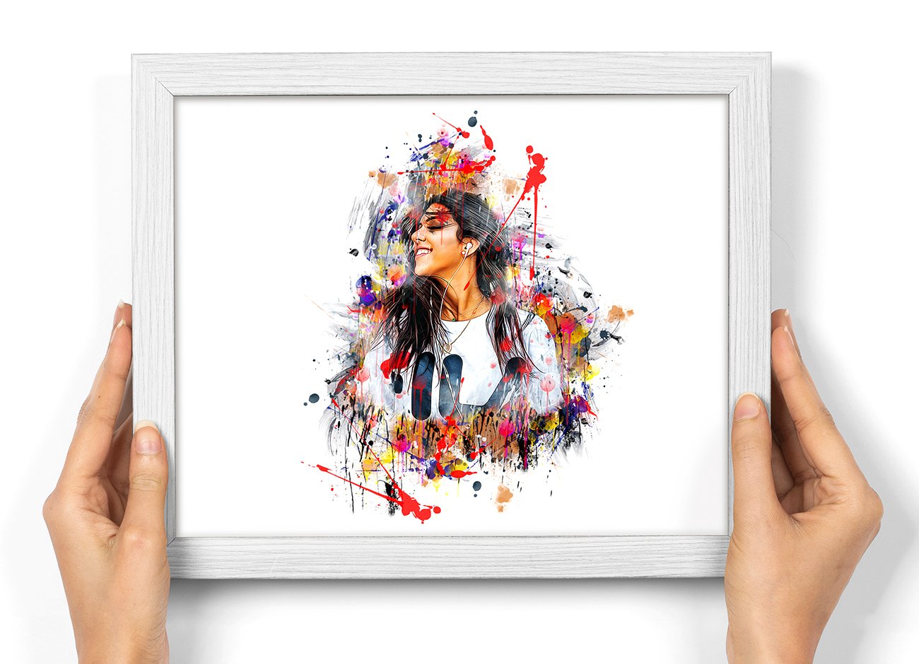 Artistic Vector Paint PS Action - photo frame example.
