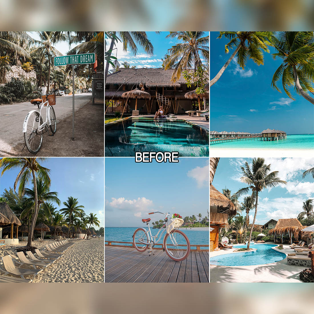 10 Bali Beach Mobile and Desktop Lightroom Presets cover image.