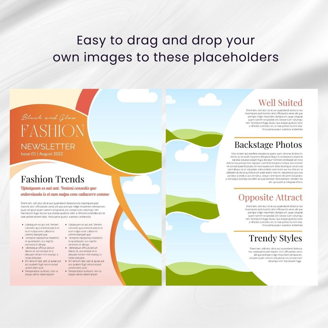 Canva Newsletter Template For Models and Fashion for your projects.