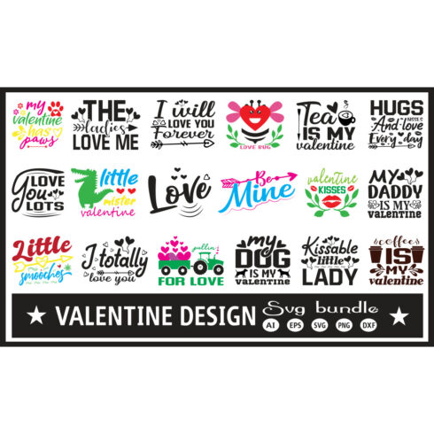 Quotes Valentine SVG Design Bundle cover image.