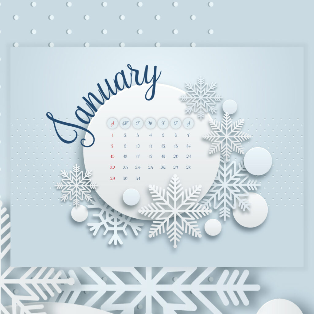 Free Snow January Calendar – MasterBundles