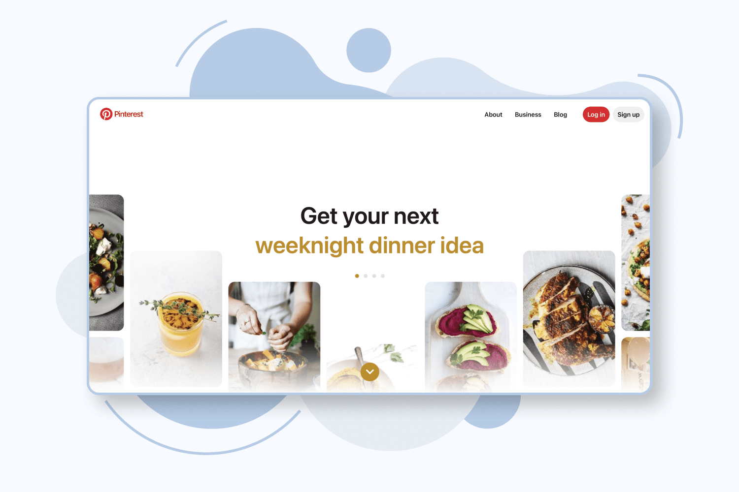 Screenshot of the Pinterest home page.