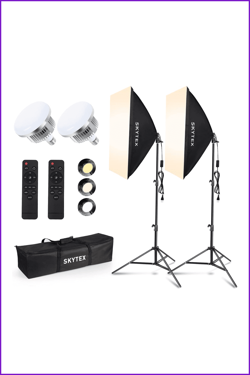 Photos of the Softbox Lighting Kit.