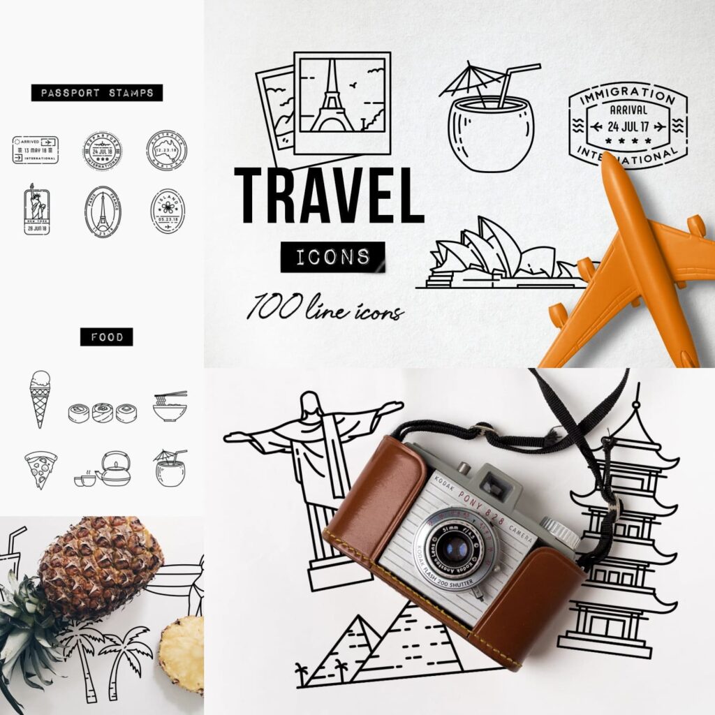 100 Travel Icons Set - Expanded – MasterBundles