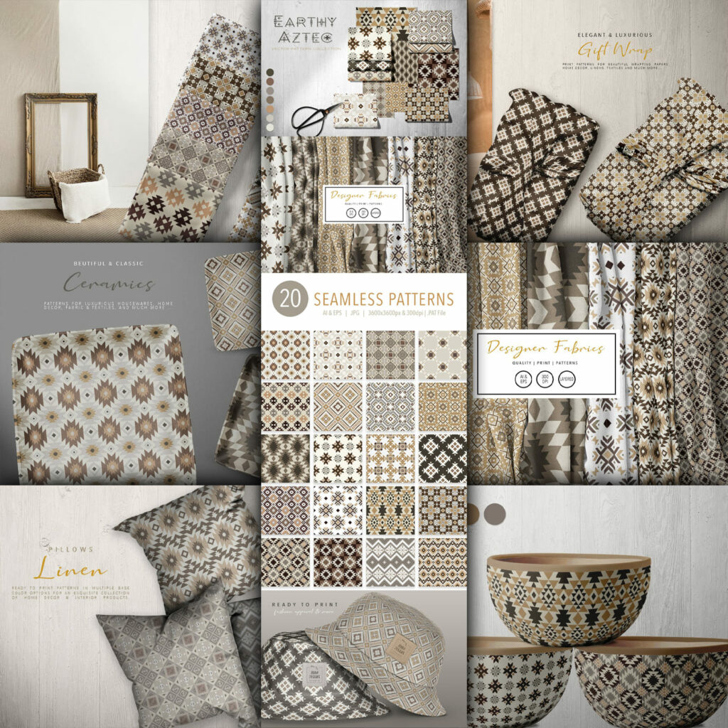 Mexican Talavera Tiles Patterns Set MasterBundles