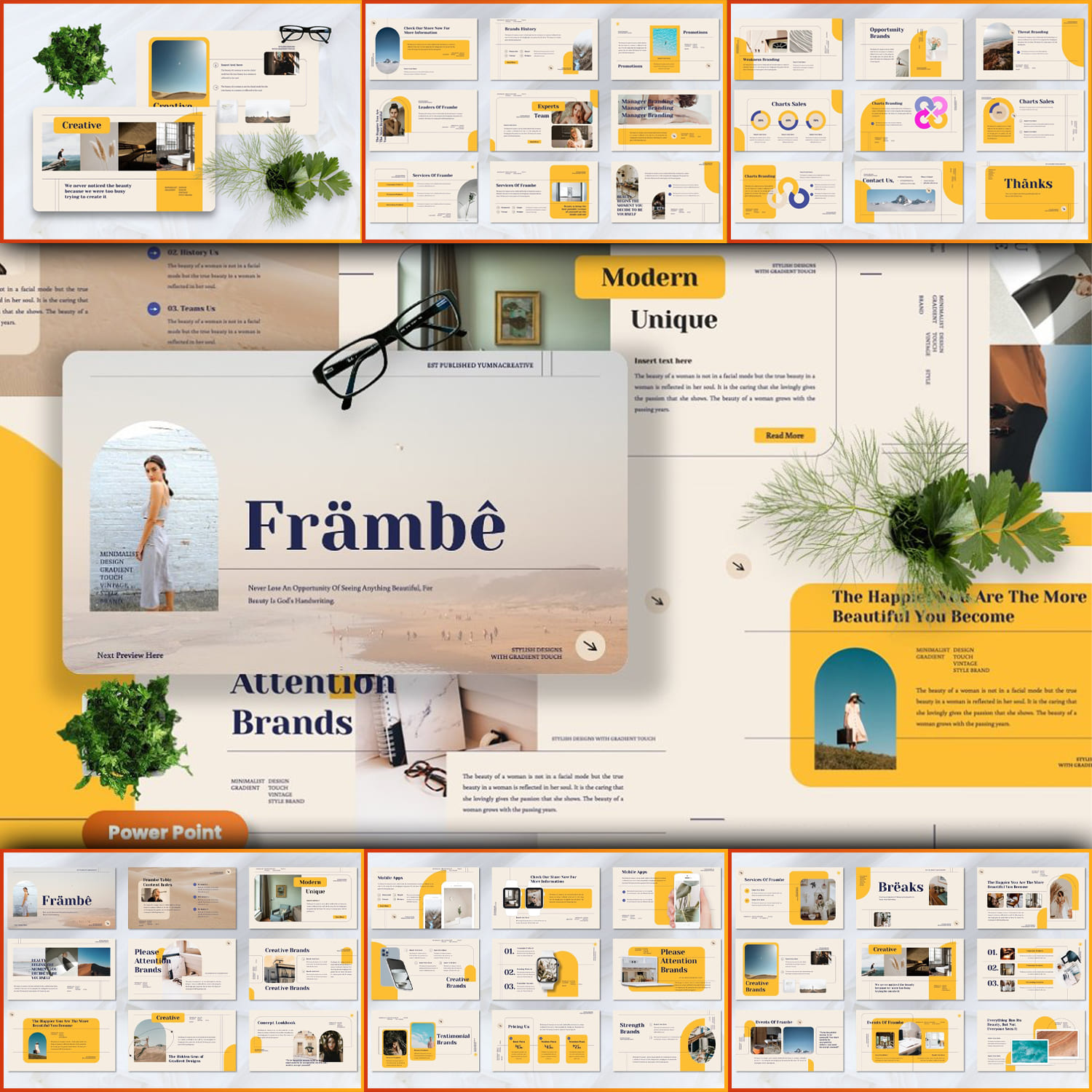 Frambe - Creative Brands Powerpoint main image preview.