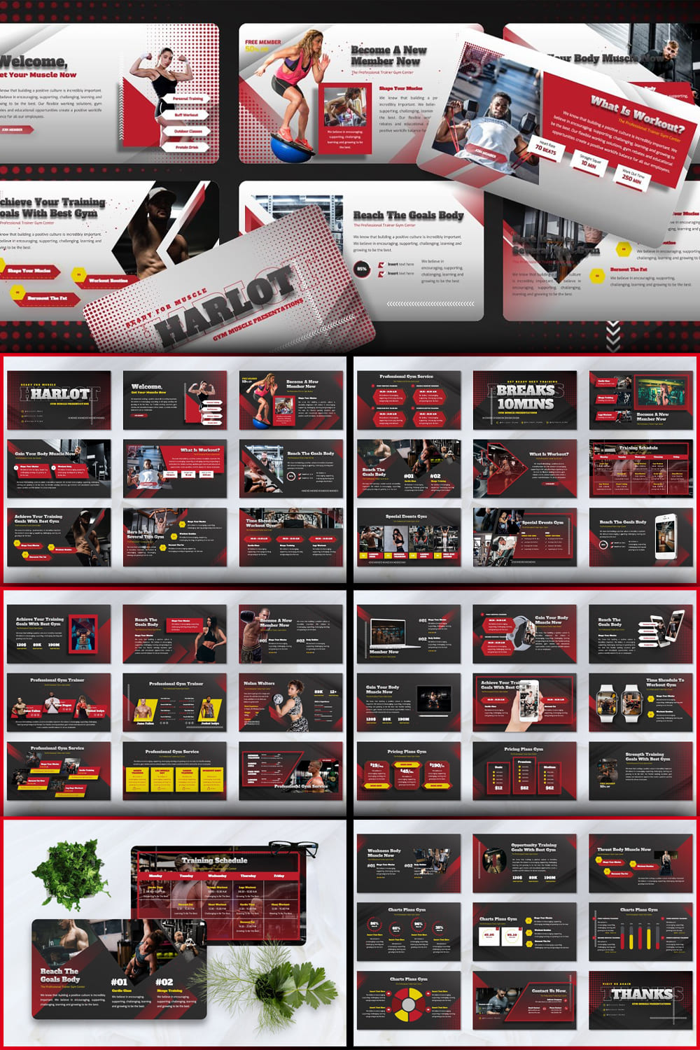 Harlot - Gym Muscle Google Slide pinterest image preview.