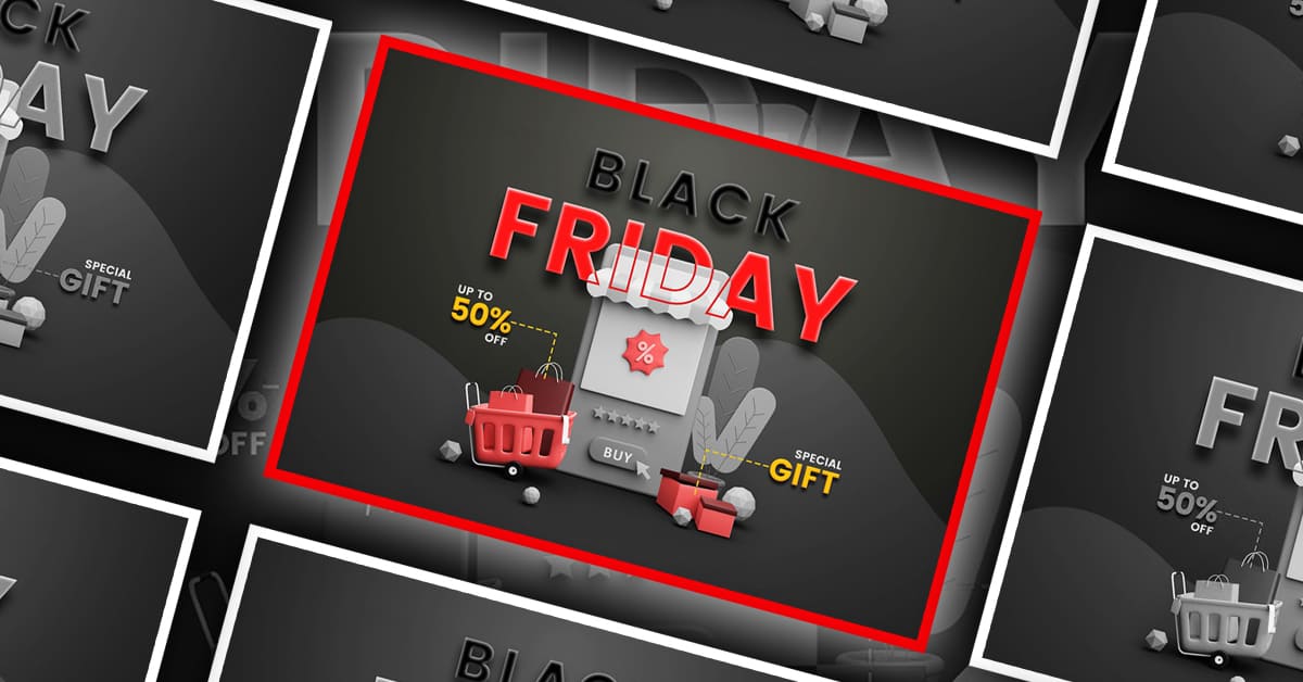 Black Friday - Shop 3D Illustration - Facebook.