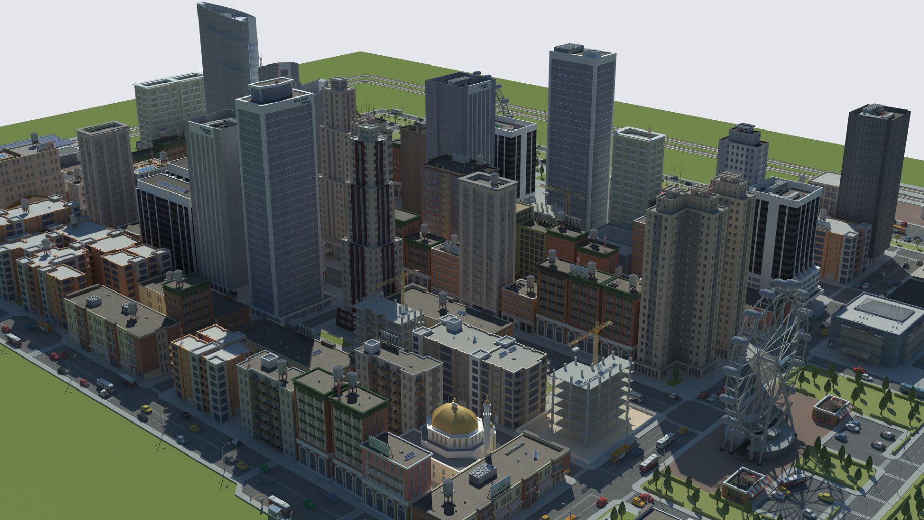 Rendering a gorgeous lowpoly city 3d model
