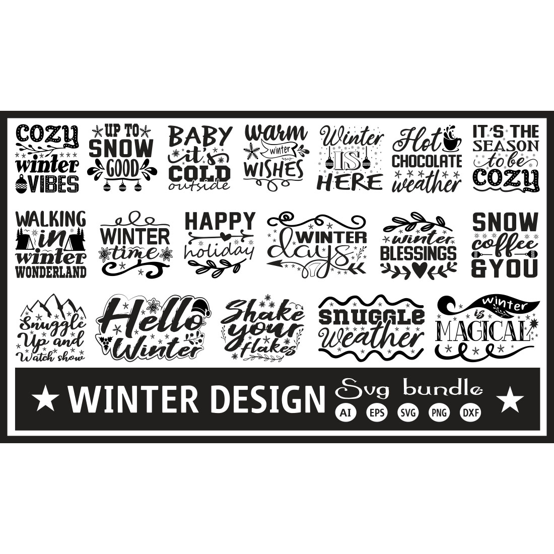 Winter Quotes Design SVG Bundle - MasterBundles