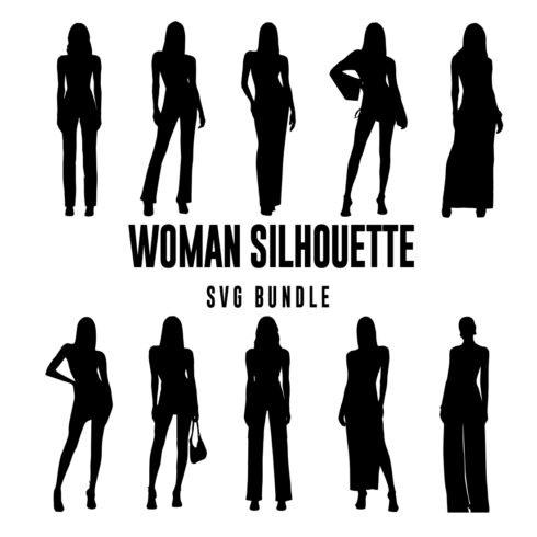Collection of beautiful images of women silhouettes.