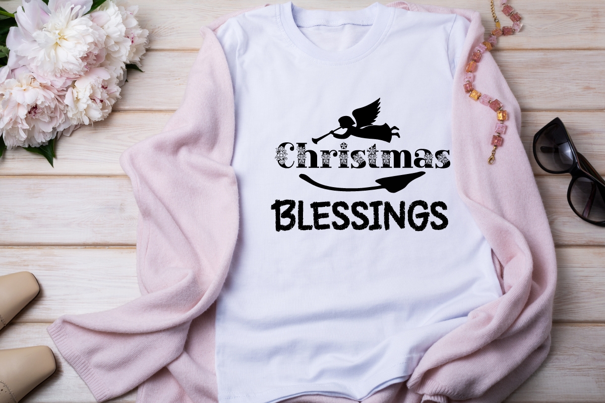 T-shirt Christmas Blessings Design Bundle preview image.