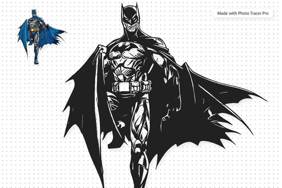Photo tracer pro image of batman.