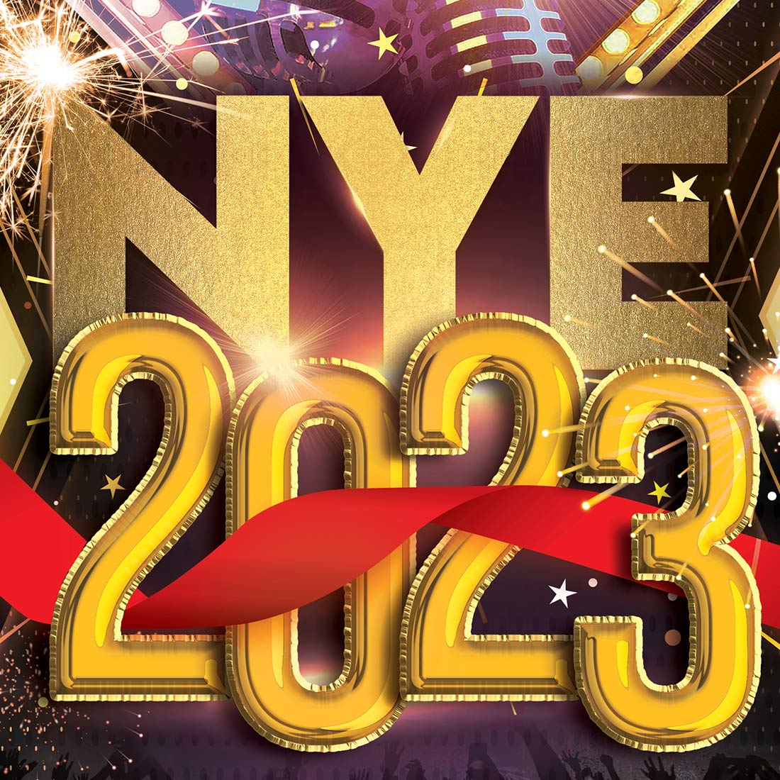 Happy New Year Flyer Design Template cover image.