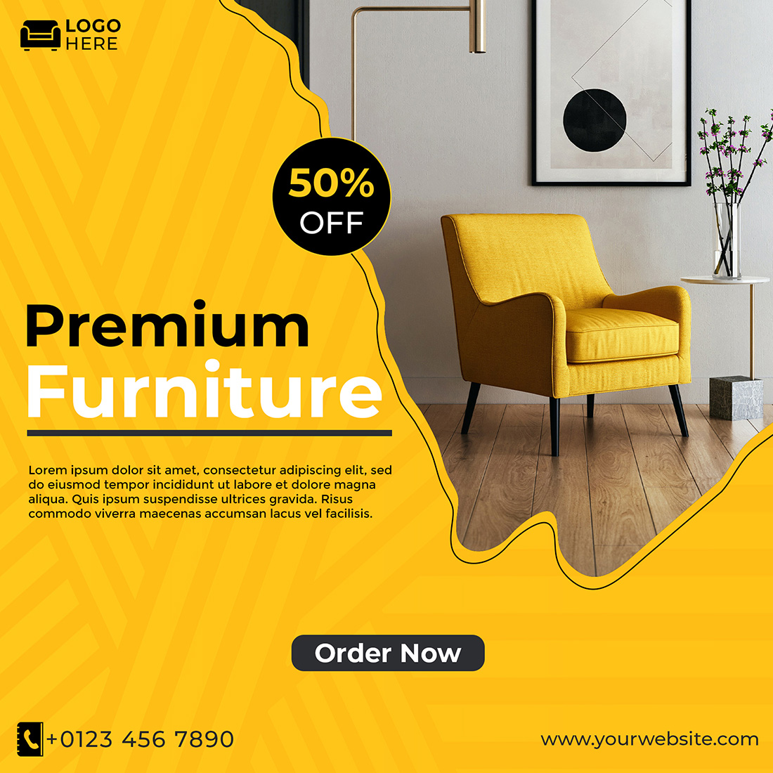 Premium Furniture Sale Instagram Post Template cover image.