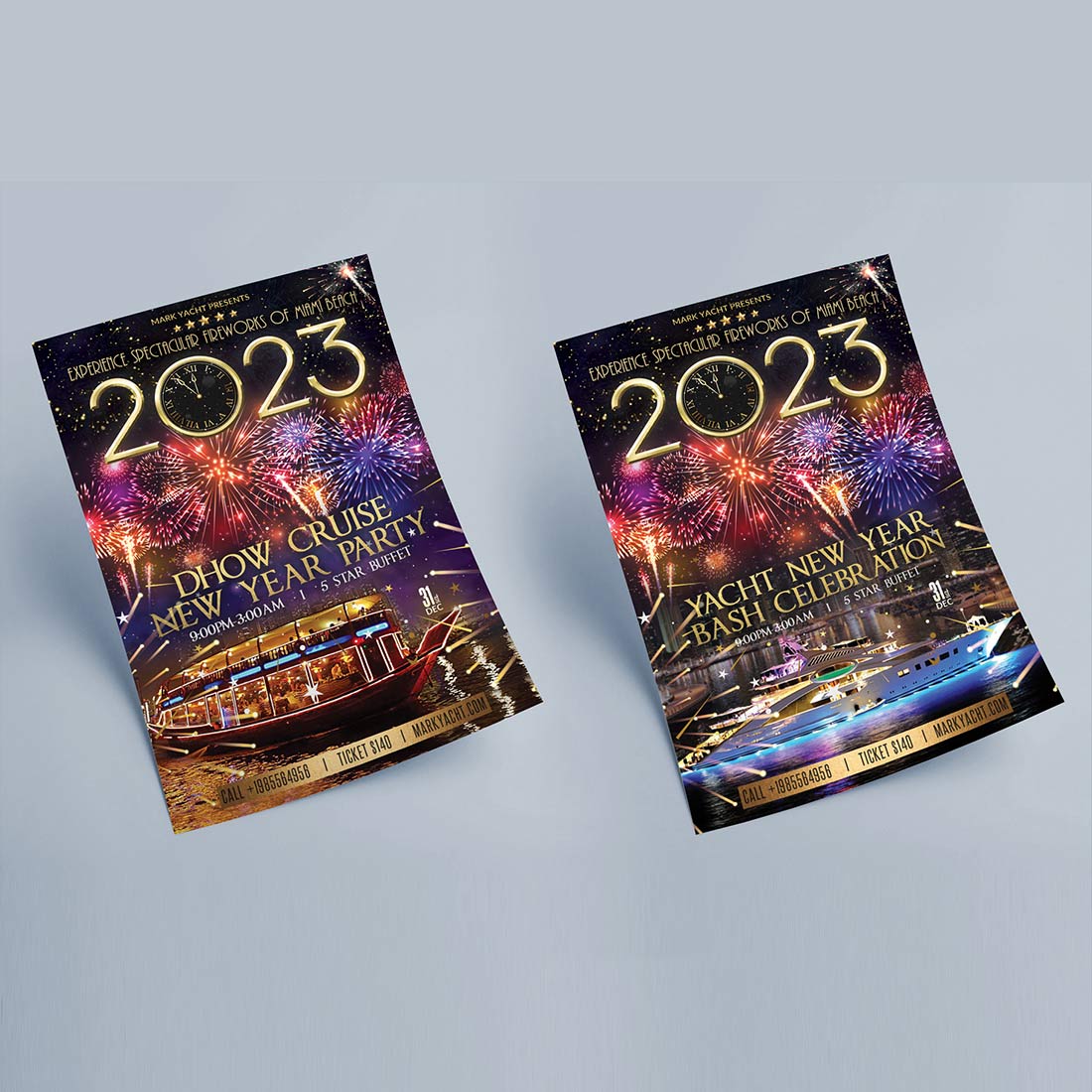 Two flyers for New Year's celebration.