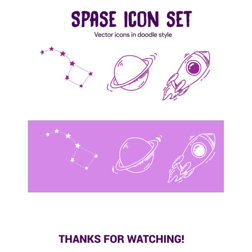 Space Icons Doodle Style Vector Design cover image.
