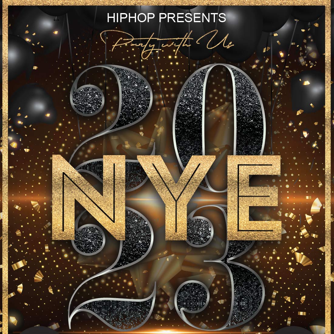 NYE Happy New Year Flyer Design Template Bundle cover image.