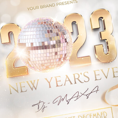 Happy New Year Eve 2023 Flyer Design Template main cover.