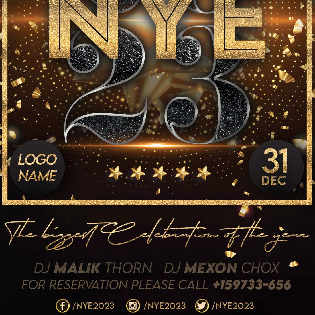 Happy New Year Flyer Design cover image.