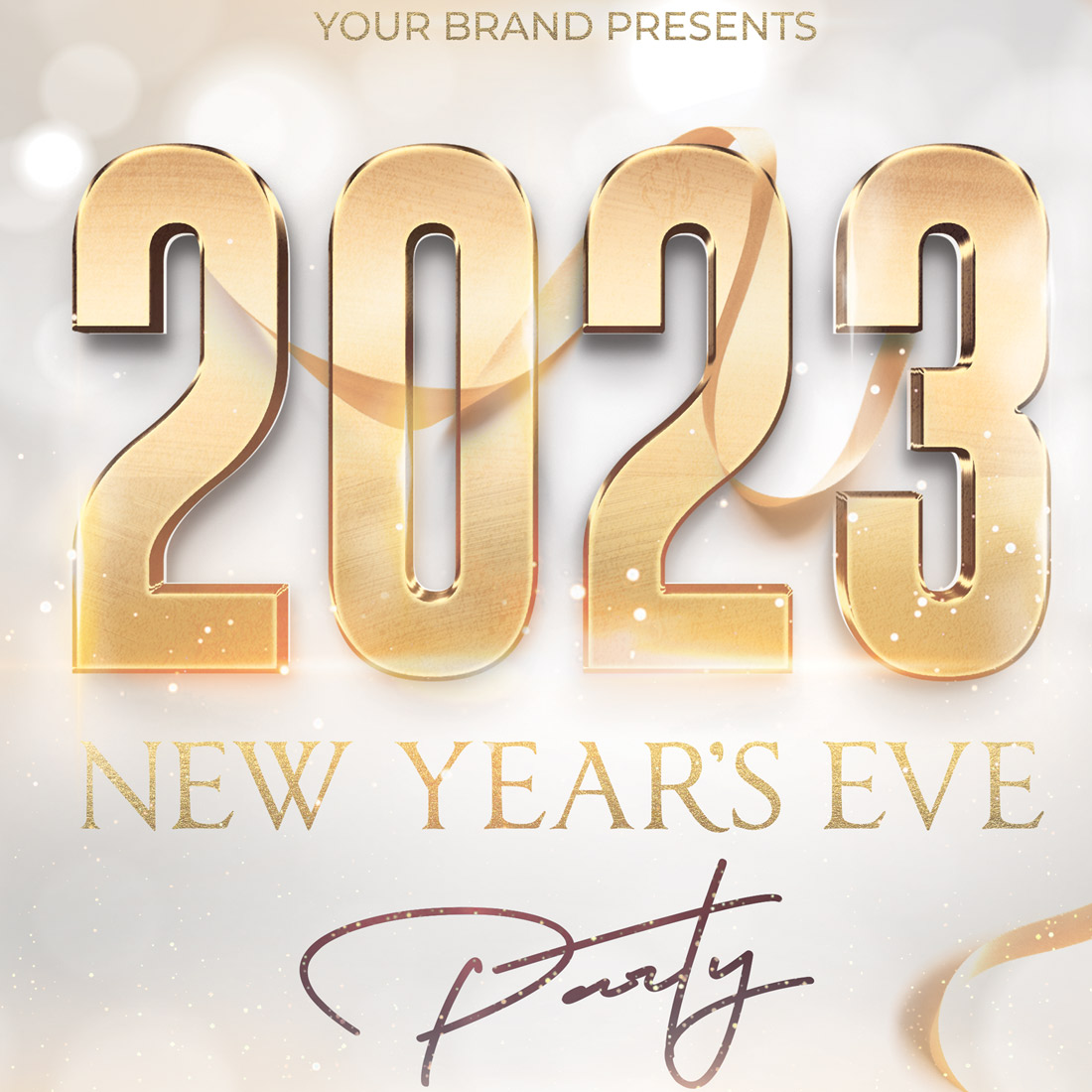 Happy New Year Eve 2023 Flyer Design Template cover image.