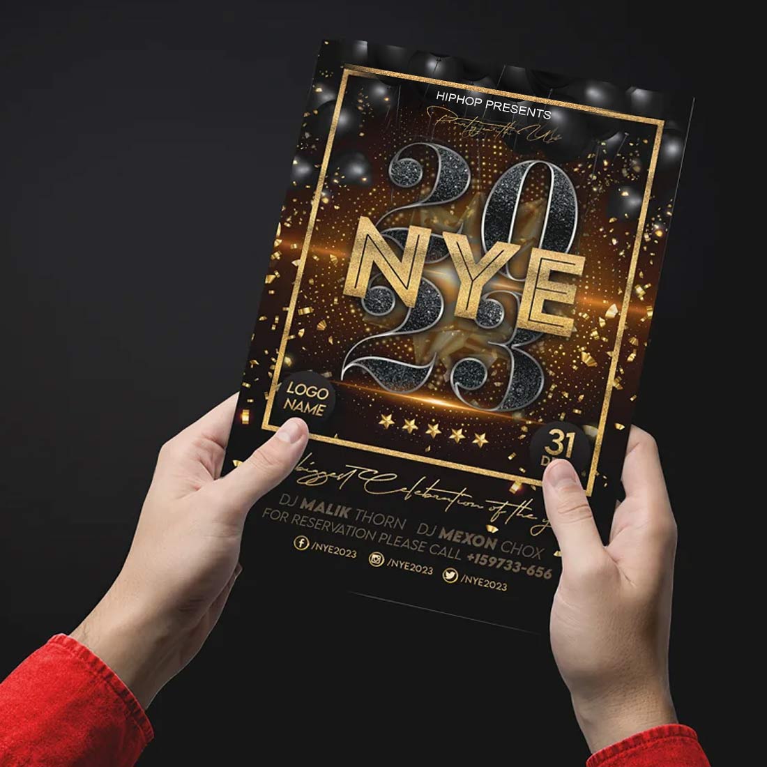 Happy New Year Flyer Design preview image.