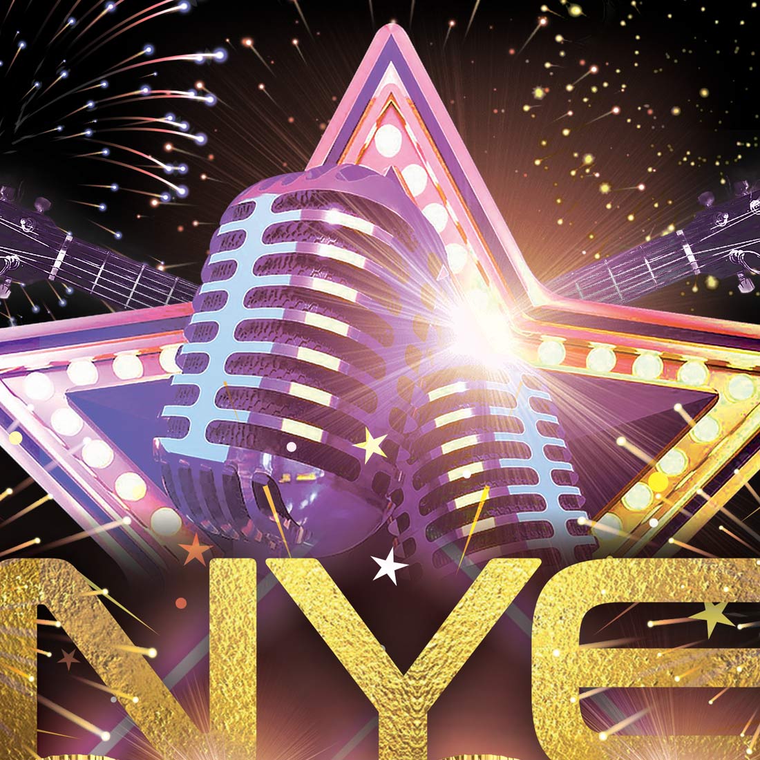 Happy New Year 2023 Flyer NYE Design Template Star.