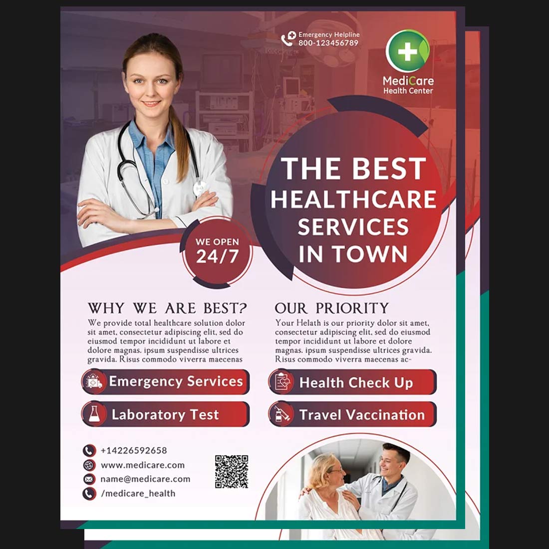 Medical Flyer Hospital Design Template Promotion cover image.