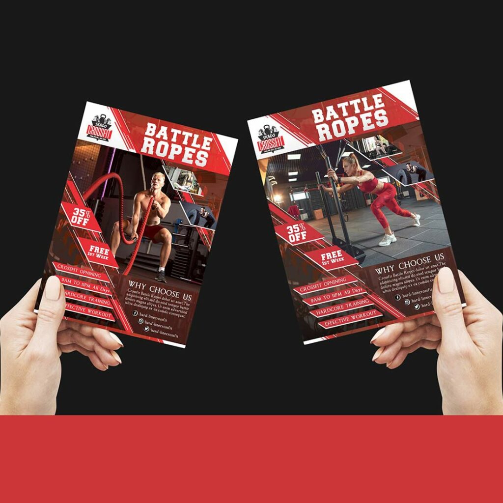 Fitness Flyer Crossfit Flyer Gym Design Template - MasterBundles