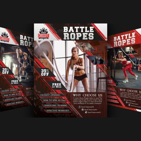 Fitness Flyer Crossfit Flyer Gym Design Template main cover.