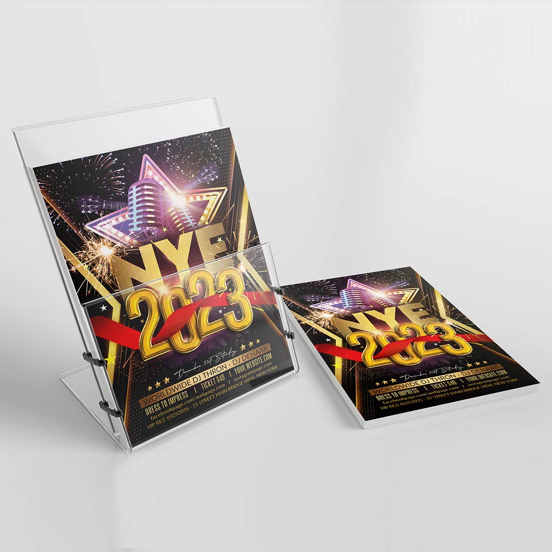 Flyer Party New Year Design Template preview image.