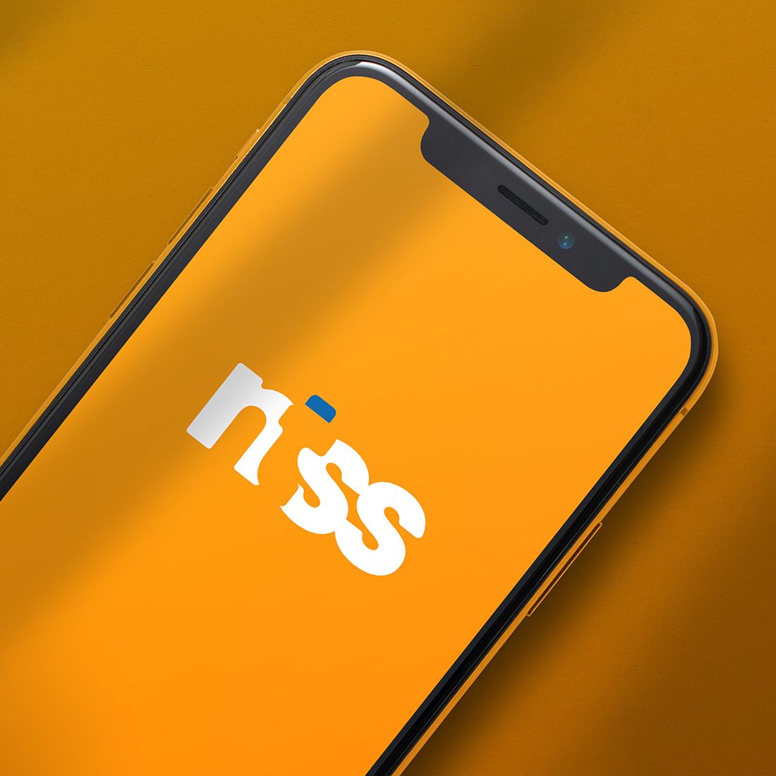 Lettering Ntss Logo White and Orange Mockup Smartphone Design preview image.