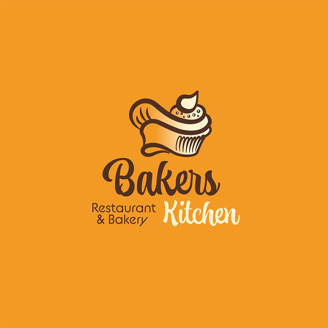 Bakers Kitchen Logo with orange background.